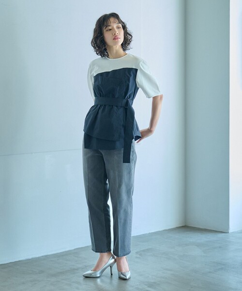 CAST:（キャストコロン）の「【1枚で着映える】ビスチェコンビカットソー（Tシャツ/カットソー・レディース・ブラック/ネイビー/グリーン系その他7・M）」の7枚目の写真