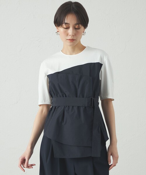 CAST:（キャストコロン）の「【1枚で着映える】ビスチェコンビカットソー（Tシャツ/カットソー・レディース・ブラック/ネイビー/グリーン系その他7・M）」の6枚目の写真