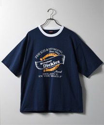 Dickies（ディッキーズ）の「【neos】GENUINE DICKIES ジェニュイン ディッキーズ ステッチ ロゴ刺繍 エンブレム プリント リンガー Tシャツ（Tシャツ/カットソー）」