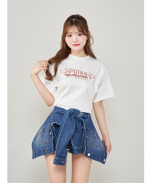 Darich(ダーリッチ)の「NATURAL RECREATIONTシャツ(Tシャツ/カットソー・レディース・チャコールグレー/ホワイト/ネイビー・FREE)」の3枚目の写真