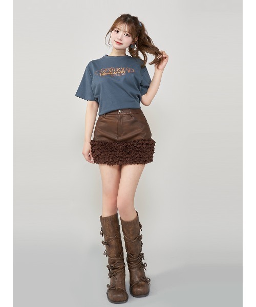 Darich(ダーリッチ)の「NATURAL RECREATIONTシャツ(Tシャツ/カットソー・レディース・チャコールグレー/ホワイト/ネイビー・FREE)」の7枚目の写真