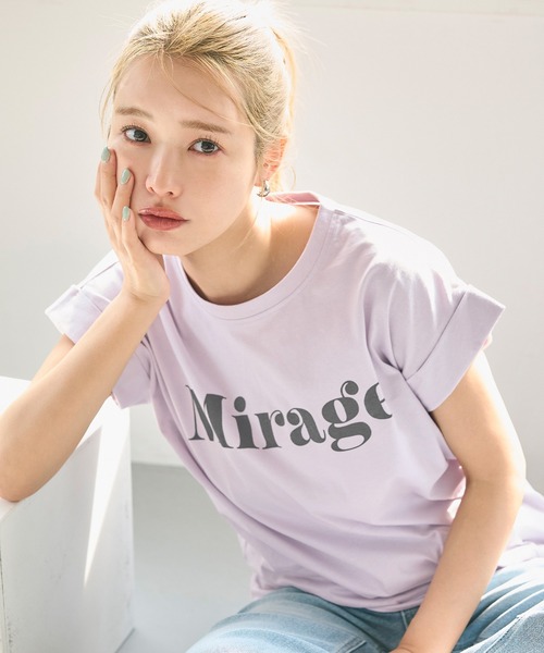 フレンチスリーブロゴプリントTシャツ（Tシャツ/カットソー