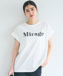 フレンチスリーブロゴプリントTシャツ