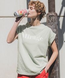 フレンチスリーブロゴプリントTシャツ