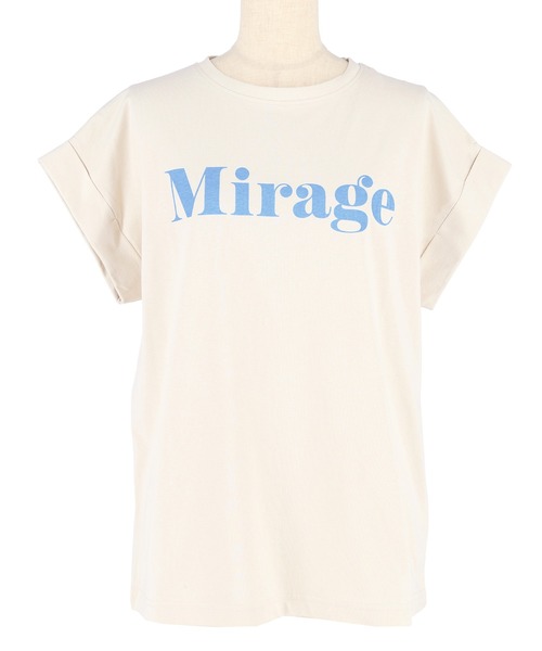 coca(coca)(コカ)の「フレンチスリーブロゴプリントTシャツ(Tシャツ/カットソー・レディース・グレイッシュベージュ/チャコール/A/B/オートミール/ラベンダー/ライトグリーン/アイボリー・S/M/L/XL)」の21枚目の写真