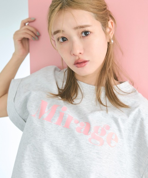 coca(coca)(コカ)の「フレンチスリーブロゴプリントTシャツ(Tシャツ/カットソー・レディース・グレイッシュベージュ/チャコール/A/B/オートミール/ラベンダー/ライトグリーン/アイボリー・S/M/L/XL)」の9枚目の写真