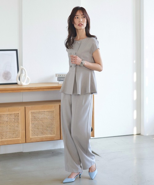 フレンチシンプル シャツ＆パンツ2点セット ナチュラルきれいめ e2303-091023_1.jpg