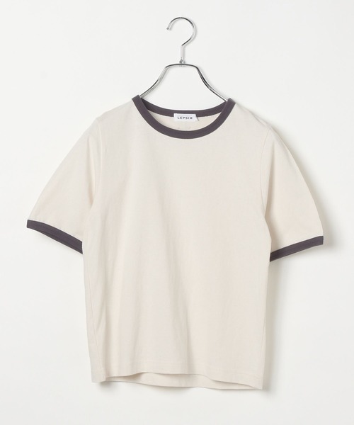 LEPSIM（レプシィム）の「リンガーT　324450（Tシャツ/カットソー・レディース・オレンジ/チャコールグレー/アイボリー・FREE）」の2枚目の写真