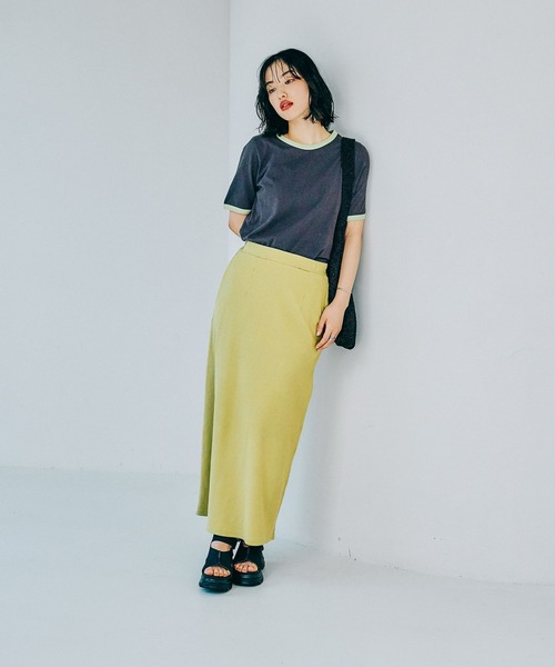 LEPSIM（レプシィム）の「リンガーT　324450（Tシャツ/カットソー・レディース・オレンジ/チャコールグレー/アイボリー・FREE）」の8枚目の写真