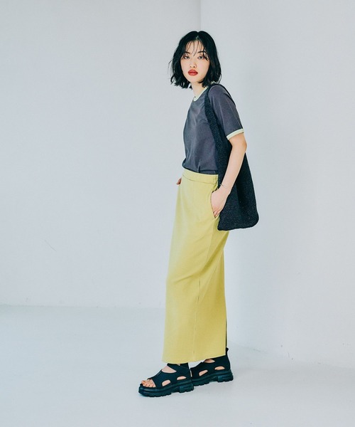 LEPSIM（レプシィム）の「リンガーT　324450（Tシャツ/カットソー・レディース・オレンジ/チャコールグレー/アイボリー・FREE）」の9枚目の写真