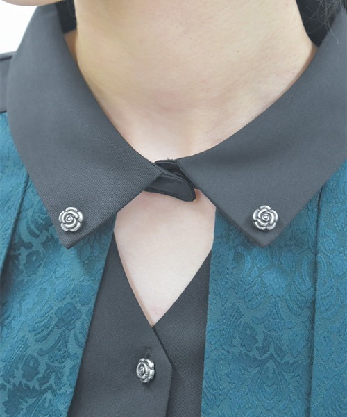 axes femme(アクシーズファム)の「ジャカード×プリーツブラウス(シャツ/ブラウス・レディース・ネイビー/グリーン/ブラック/ダークグリーン・FREE)」の9枚目の写真