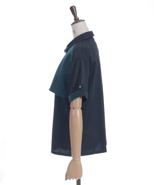 axes femme(アクシーズファム)の「ジャカード×プリーツブラウス(シャツ/ブラウス・レディース・ネイビー/グリーン/ブラック/ダークグリーン・FREE)」の14枚目の写真