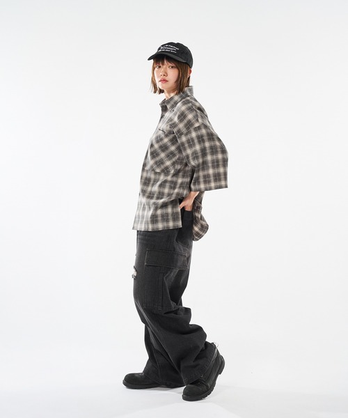kutir(クティール)の「VINTAGEWASHED OMBRE CHECK SHIRT/ヴィンテージ加工オンブレチェックシャツ(シャツ/ブラウス・メンズ・ネイビー/ブラック/グレー・MEDIUM/LARGE)」の20枚目の写真