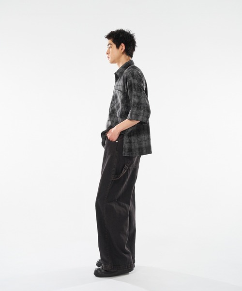 kutir(クティール)の「VINTAGEWASHED OMBRE CHECK SHIRT/ヴィンテージ加工オンブレチェックシャツ(シャツ/ブラウス・メンズ・ネイビー/ブラック/グレー・MEDIUM/LARGE)」の7枚目の写真