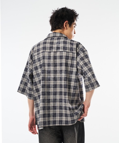 kutir(クティール)の「VINTAGEWASHED OMBRE CHECK SHIRT/ヴィンテージ加工オンブレチェックシャツ(シャツ/ブラウス・メンズ・ネイビー/ブラック/グレー・MEDIUM/LARGE)」の12枚目の写真