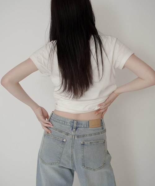 KINO THE KEI(キノザケイ)の「ラウンドネック フィット 刺繍 Tシャツ KINO THE KEI(Tシャツ/カットソー・レディース・ホワイト/ミント/ブラック・フリー)」の6枚目の写真