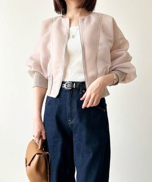 our ダブルジッパーの綺麗めブルゾン Perushu ブルゾン アウター 4Pocket double zip blouson／4ポケット