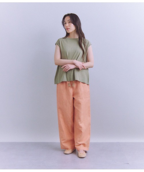 SIPULI（シプリ）の「［SNOW FLAKE COTTON］ フレンチスリーブニット（ニット/セーター・レディース・ブラック/カーキ・2）」の14枚目の写真