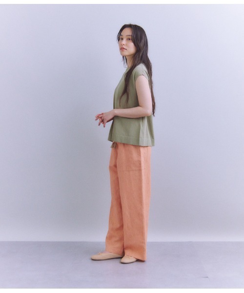 SIPULI（シプリ）の「［SNOW FLAKE COTTON］ フレンチスリーブニット（ニット/セーター・レディース・ブラック/カーキ・2）」の3枚目の写真