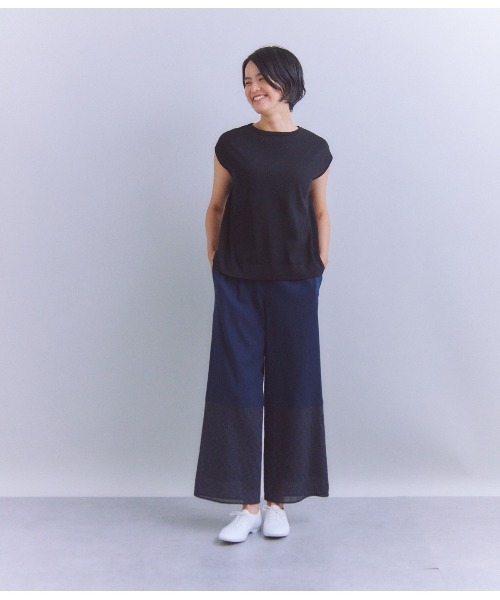 SIPULI（シプリ）の「［SNOW FLAKE COTTON］ フレンチスリーブニット（ニット/セーター・レディース・ブラック/カーキ・2）」の15枚目の写真