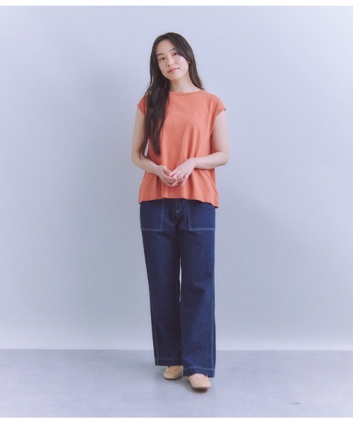 SIPULI（シプリ）の「［SNOW FLAKE COTTON］ フレンチスリーブニット（ニット/セーター・レディース・ブラック/カーキ・2）」の17枚目の写真