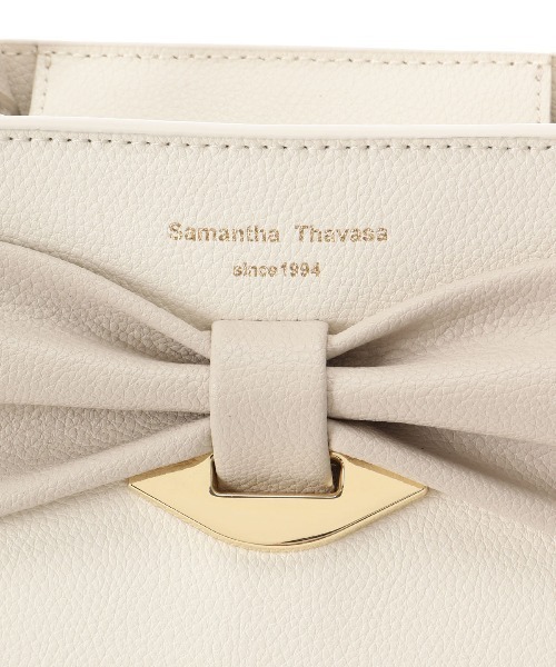 Samantha Thavasa(サマンサタバサ)の「バイカラーリボンモチーフ スプリットレザーハンドバッグ(ハンドバッグ・レディース・ベージュ/イエロー/ライトブルー・FREE)」の18枚目の写真