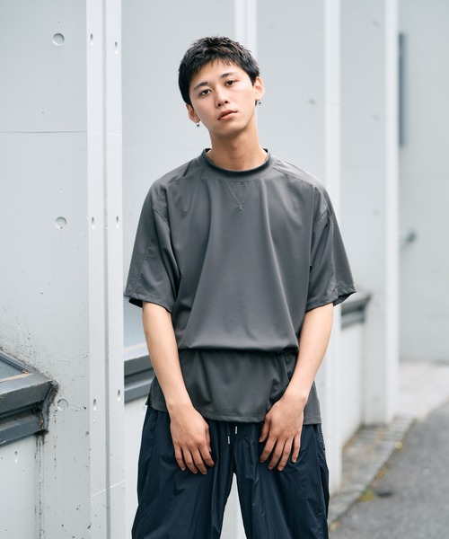 THE BOLDMAN(ザ ボールドマン)の「Drawcord Tee / ドローコードTシャツ(Tシャツ/カットソー・メンズ・ブラック/チャコールグレー・LARGE/MEDIUM)」の8枚目の写真