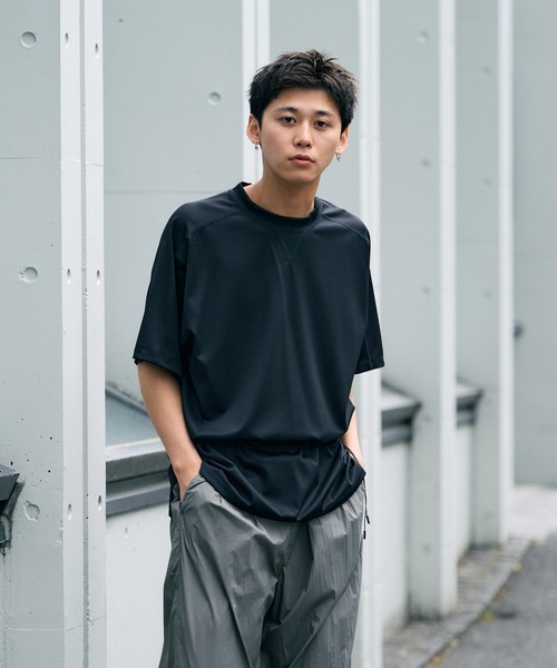 THE BOLDMAN(ザ ボールドマン)の「Drawcord Tee / ドローコードTシャツ(Tシャツ/カットソー・メンズ・ブラック/チャコールグレー・LARGE/MEDIUM)」の3枚目の写真