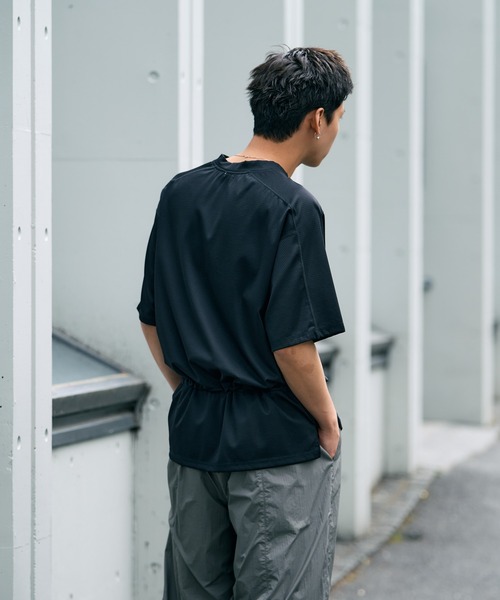THE BOLDMAN(ザ ボールドマン)の「Drawcord Tee / ドローコードTシャツ(Tシャツ/カットソー・メンズ・ブラック/チャコールグレー・LARGE/MEDIUM)」の6枚目の写真