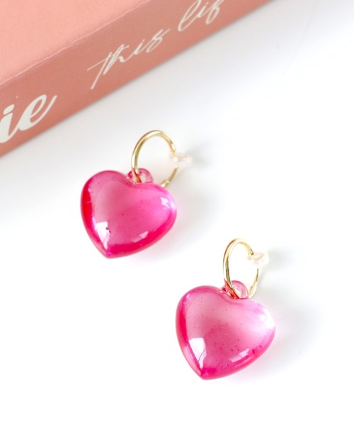 pink.love.様ご確認用♡キンプリイヤリング カラフルハートフープイヤリング（イヤリング）｜Three Four Time