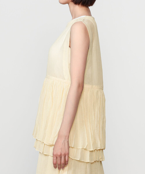 Bshop(ビショップ)の「eunoia | オーガンザレイヤードベスト WOMEN(ベスト・レディース・アイボリー/ブラック・ONE)」の9枚目の写真