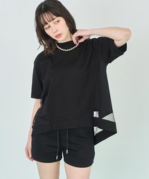 裾チュール シアー Tシャツ