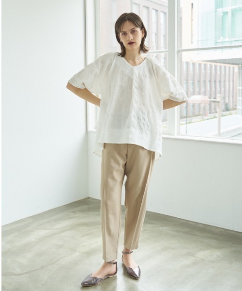 Muel Chic(ミュエルシック)の「Helena blouse ヘレナブラウス(シャツ/ブラウス・レディース・ネイビー/ホワイト/ライトブルー・FREE)」の5枚目の写真