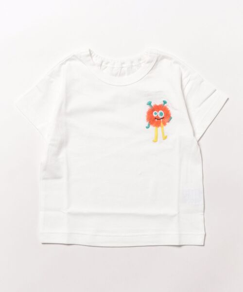 HAKKA BABY（ハッカベビー）の「[ベビー]カラーパレット刺しゅう接触冷感Tシャツ（Tシャツ/カットソー・キッズ・ブラック/ブルー/ホワイト/レッド/ピンク/イエロー・L）」の2枚目の写真