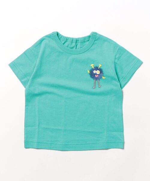 HAKKA BABY（ハッカベビー）の「[ベビー]カラーパレット刺しゅう接触冷感Tシャツ（Tシャツ/カットソー・キッズ・ブラック/ブルー/ホワイト/レッド/ピンク/イエロー・L）」の4枚目の写真