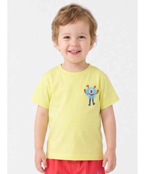 HAKKA BABY（ハッカベビー）の「[ベビー]カラーパレット刺しゅう接触冷感Tシャツ（Tシャツ/カットソー・キッズ・ブラック/ブルー/ホワイト/レッド/ピンク/イエロー・L）」の5枚目の写真