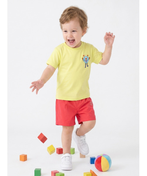 HAKKA BABY（ハッカベビー）の「[ベビー]カラーパレット刺しゅう接触冷感Tシャツ（Tシャツ/カットソー・キッズ・ブラック/ブルー/ホワイト/レッド/ピンク/イエロー・L）」の9枚目の写真