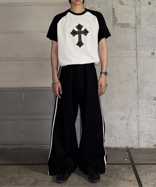 sedacle（セダクル）の「サイドラインバギーデニム（デニムパンツ・レディース・ライトインディゴブルー/ブラック・SMALL/MEDIUM/LARGE）」の6枚目の写真