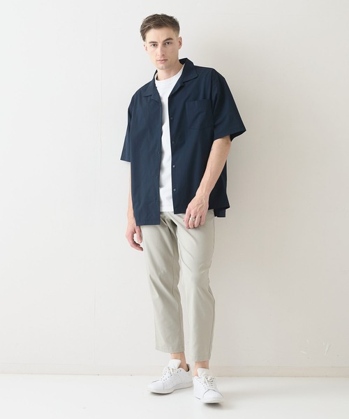Blue Standard （ブルースタンダード）の「【Blue Standard:ブルースタンダード】エアースルーテック 快適メッシュ素材オープンカラーシャツ 通気性 吸水速乾 全方向ストレッチ クールビス オフィスカジュアル（シャツ/ブラウス・メンズ・カーキ/ブラック/ネイビー・MEDIUM/X-LARGE/LARGE）」の14枚目の写真