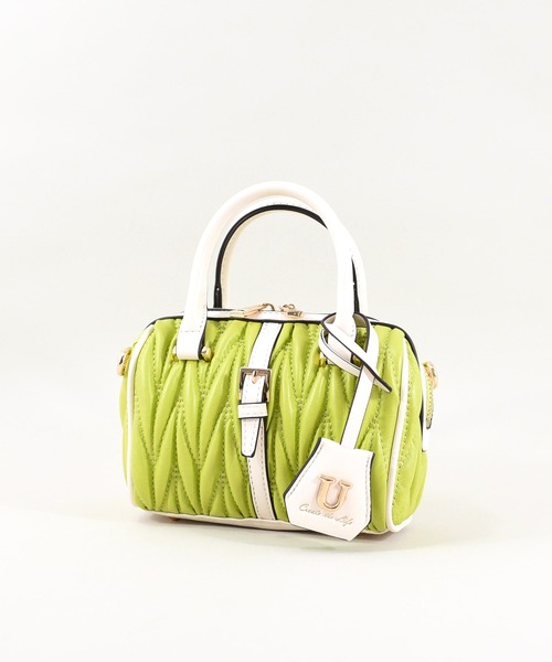 U(ユー)の「ムー ジュリア プティ ボストンバッグ(ボストンバッグ・レディース・フューシャピンク/ターコイズブルー/グリーン/アイボリー/グレー/シルバー/オリーブ/イエロー系その他/ブラック/ライム・FREE)」の5枚目の写真
