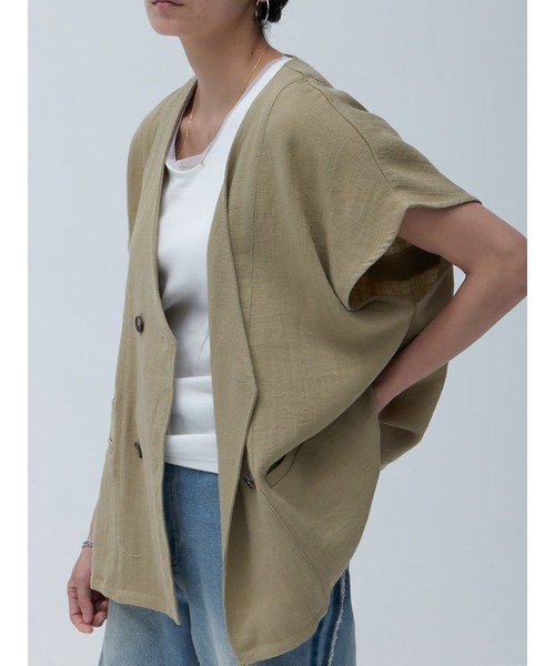 【PARIGOT】リネンライクダブルベスト リネンライクダブルボタンベスト（ベスト）｜Brown&Street