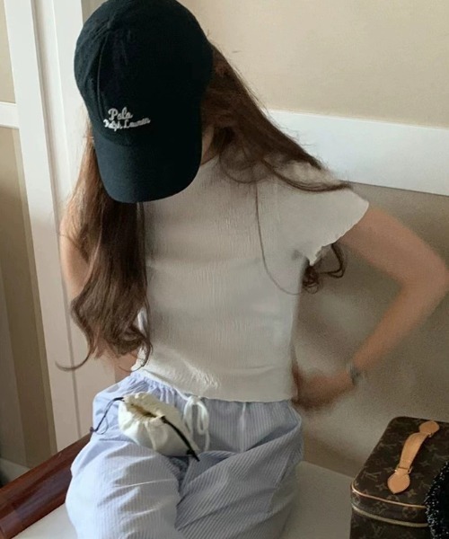 Vipoa(ヴィポア)の「crinkle frill tops(Tシャツ/カットソー・レディース・ブラック/ホワイト/グレー・FREE)」の10枚目の写真