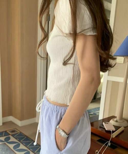 crinkle frill tops（Tシャツ/カットソー）｜Vipoa（ヴィポア）の