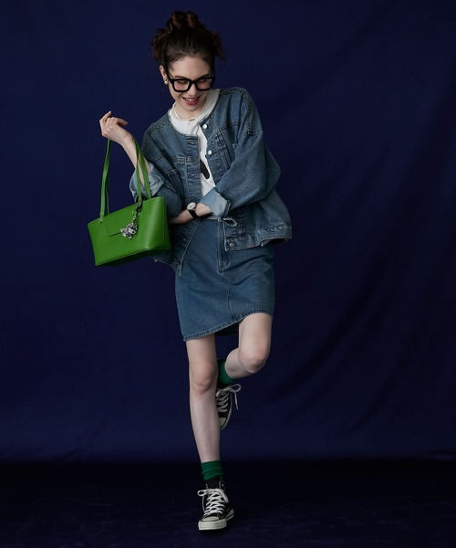 BONLECILL Marche(ボンルシールマルシェ)の「【BONLECILL Marche】《マチあり/ポーチ付き》フラップ付きロングハンドルバケツバッグ(ハンドバッグ・レディース・イエロー/レッド/グリーン/ブラウン・FREE)」の15枚目の写真