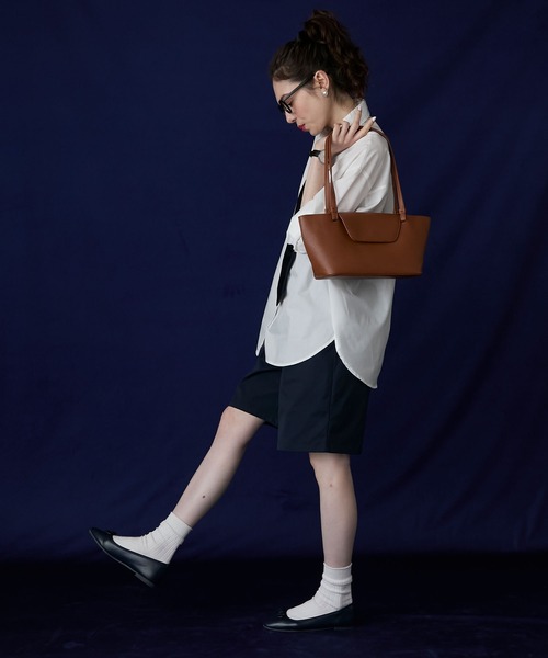 BONLECILL Marche(ボンルシールマルシェ)の「【BONLECILL Marche】《マチあり/ポーチ付き》フラップ付きロングハンドルバケツバッグ(ハンドバッグ・レディース・イエロー/レッド/グリーン/ブラウン・FREE)」の8枚目の写真