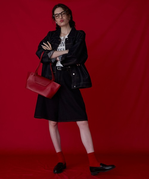 BONLECILL Marche(ボンルシールマルシェ)の「【BONLECILL Marche】《マチあり/ポーチ付き》フラップ付きロングハンドルバケツバッグ(ハンドバッグ・レディース・イエロー/レッド/グリーン/ブラウン・FREE)」の19枚目の写真