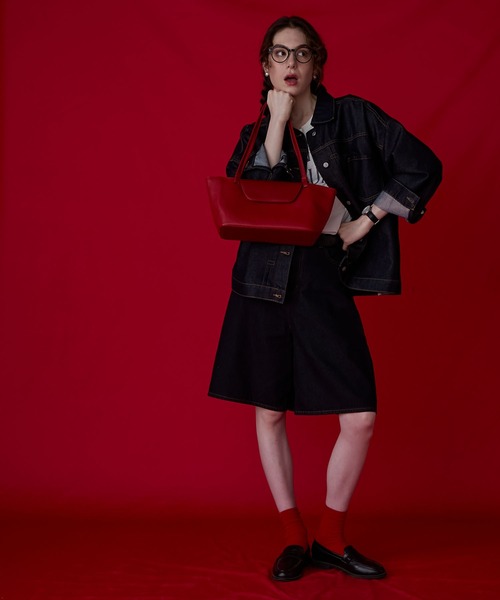 BONLECILL Marche(ボンルシールマルシェ)の「【BONLECILL Marche】《マチあり/ポーチ付き》フラップ付きロングハンドルバケツバッグ(ハンドバッグ・レディース・イエロー/レッド/グリーン/ブラウン・FREE)」の20枚目の写真