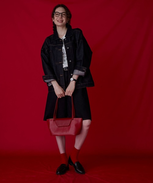 BONLECILL Marche(ボンルシールマルシェ)の「【BONLECILL Marche】《マチあり/ポーチ付き》フラップ付きロングハンドルバケツバッグ(ハンドバッグ・レディース・イエロー/レッド/グリーン/ブラウン・FREE)」の21枚目の写真