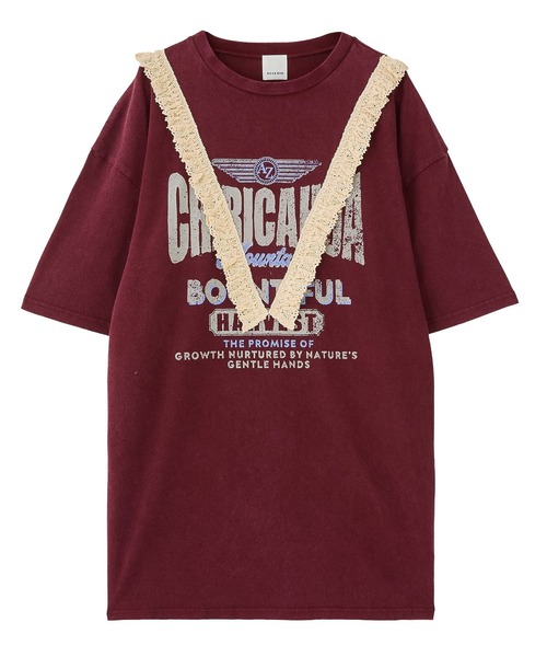 ROSE BUD(ローズバッド)の「LOGO S/S TEE(Tシャツ/カットソー・レディース・ブラック/ベージュ/バーガンディー・ONE SIZE)」の3枚目の写真