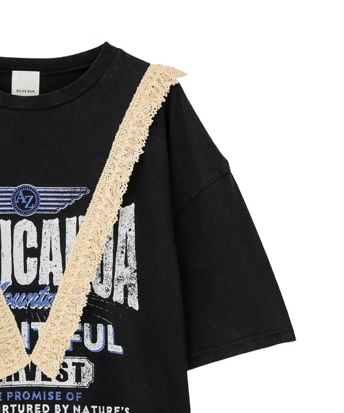 ROSE BUD(ローズバッド)の「LOGO S/S TEE(Tシャツ/カットソー・レディース・ブラック/ベージュ/バーガンディー・ONE SIZE)」の8枚目の写真